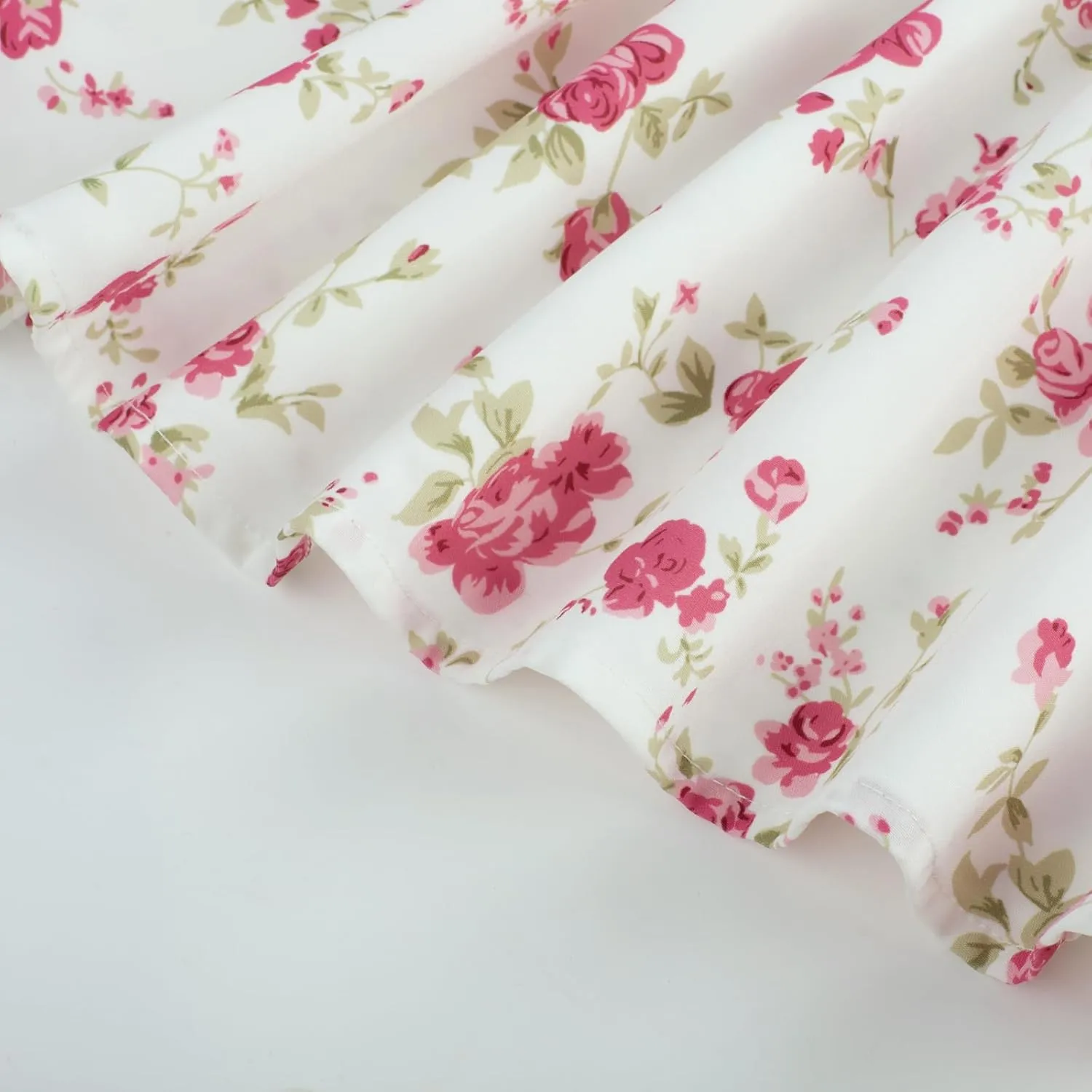 Belle Poque Women's Floral Skirts with Pockets Flowy High Waisted A Line Ruffle Skirt Midi Length for Spring Summer 2025