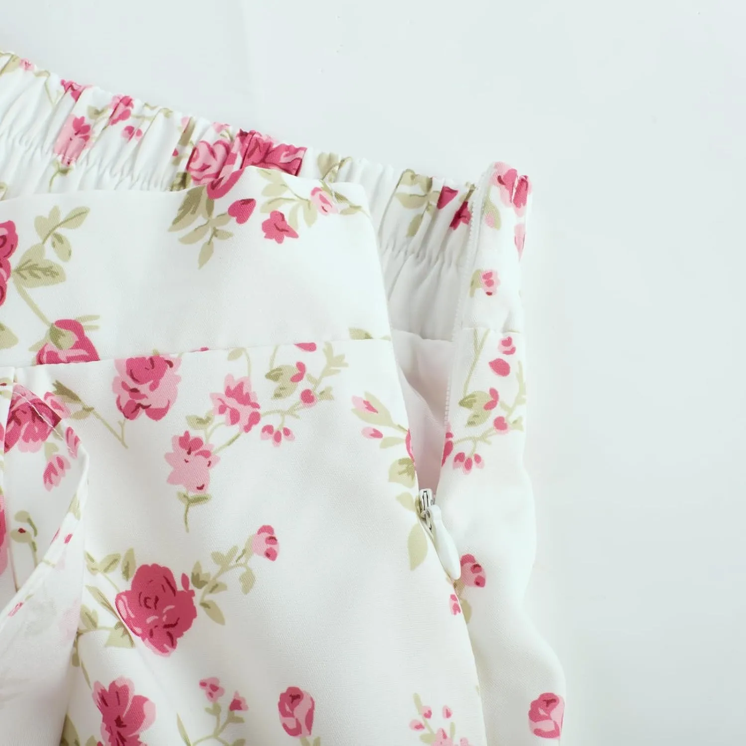 Belle Poque Women's Floral Skirts with Pockets Flowy High Waisted A Line Ruffle Skirt Midi Length for Spring Summer 2025