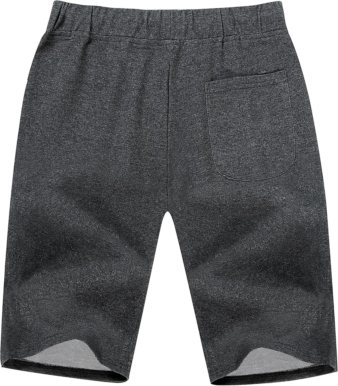 Boisouey Mens Casual Shorts Cotton Drawstring Elastic Waist with Zipper Pockets