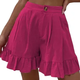 Flowy Shorts for Women Ruffle Mini Skirts Soft Casual Boho Floral Skorts Running Tennis Butterfly Chiffon Dressy