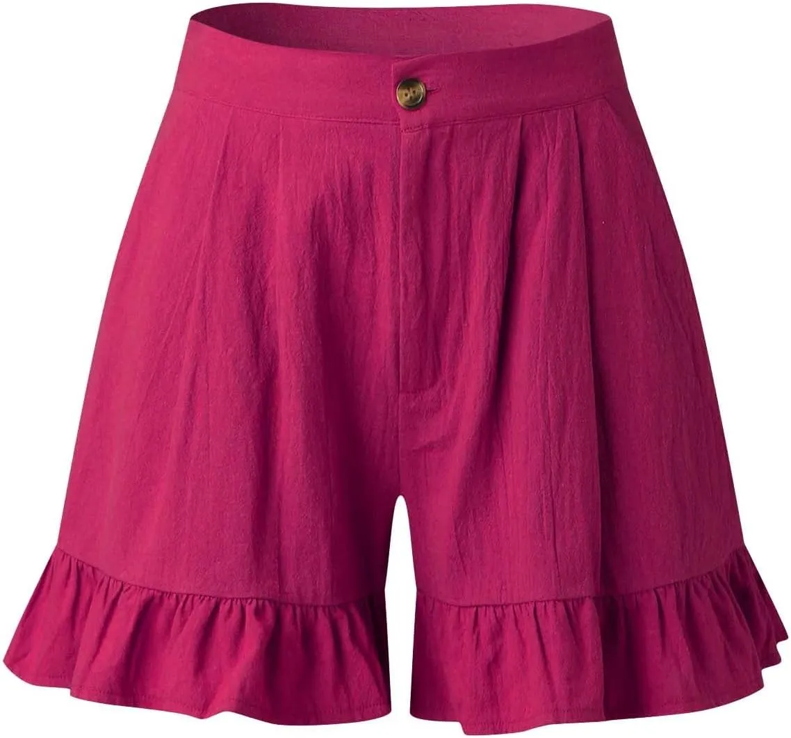 Flowy Shorts for Women Ruffle Mini Skirts Soft Casual Boho Floral Skorts Running Tennis Butterfly Chiffon Dressy