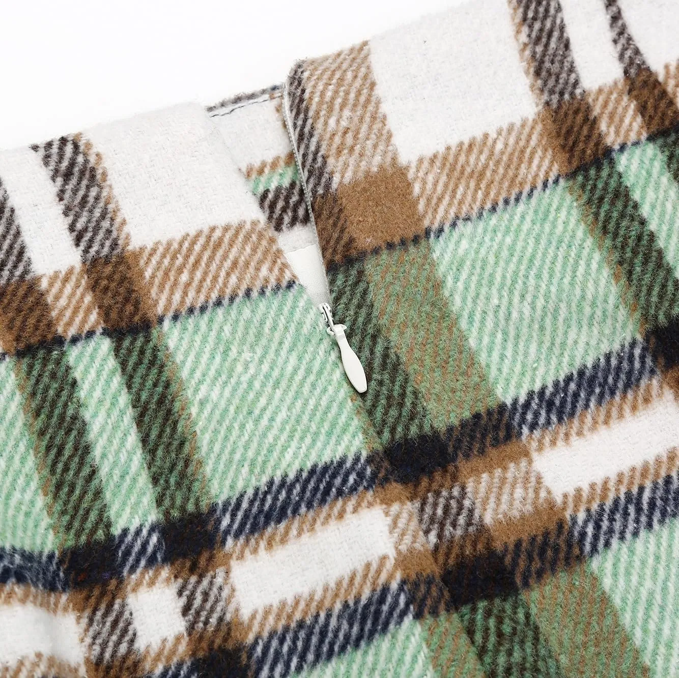 IDEALSANXUN Midi Plaid Skirts for Women Fall Winter Knee Length Pencil Wool Skirt with Slit