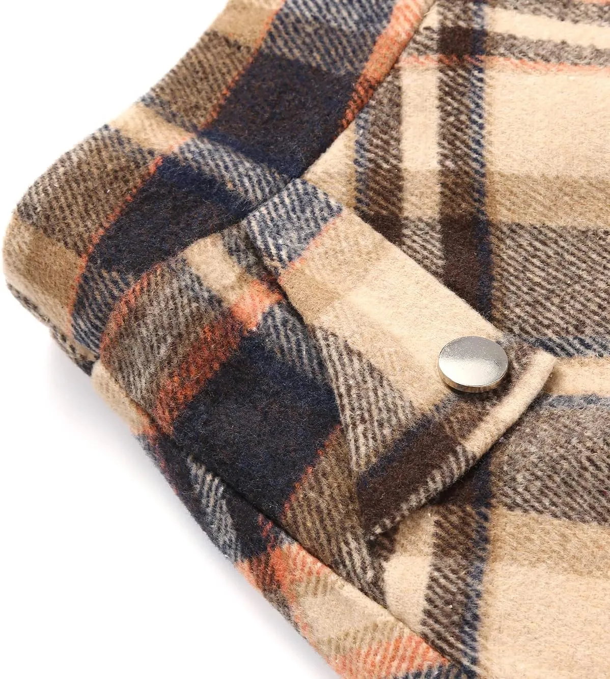 IDEALSANXUN Womens Fall Winter High Waisted Wool Plaid A-line Long Skirt