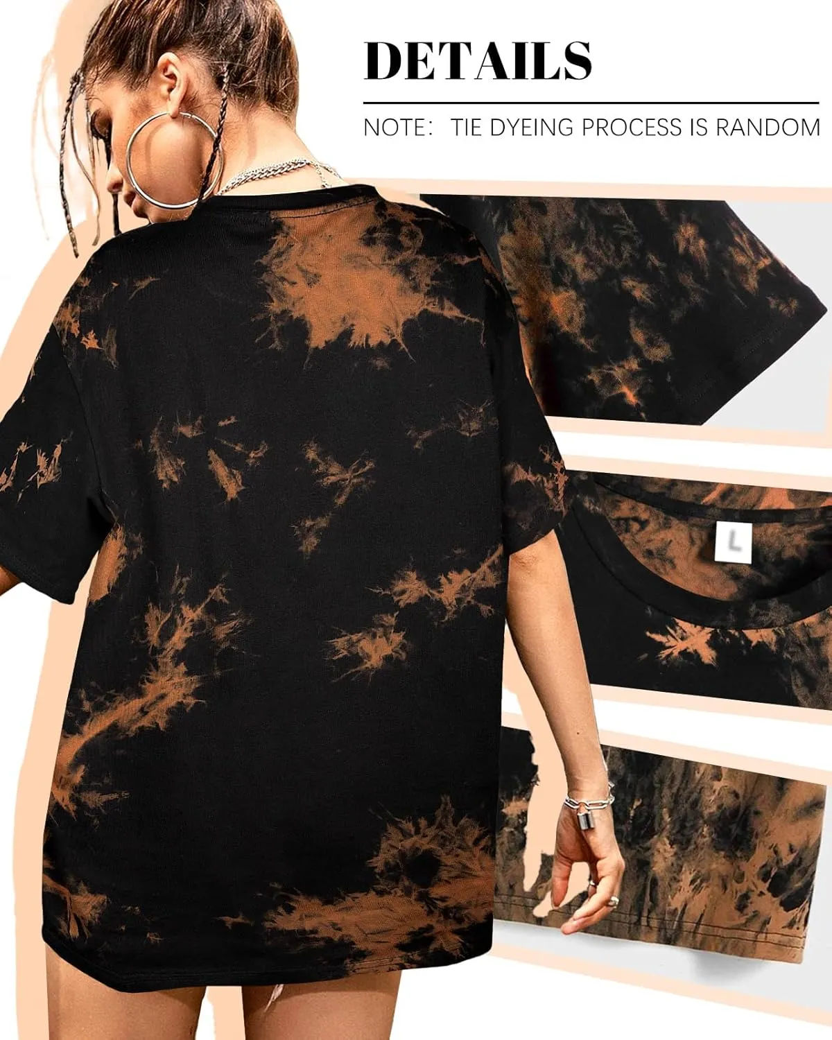 Tie Dye Shirt Women - Oversized Tie Dye T Shirt Short Sleeve Round Neck Casual Trendy Graphic Tee for Girls