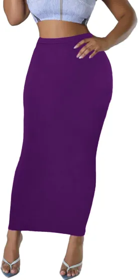 Women's Long Pencil Skirt - High Waisted Summer Fall Y2K Club Bodycon Tight Maxi Skirts