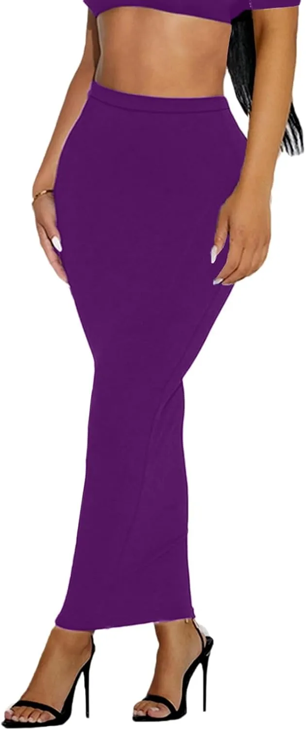 Women's Long Pencil Skirt - High Waisted Summer Fall Y2K Club Bodycon Tight Maxi Skirts
