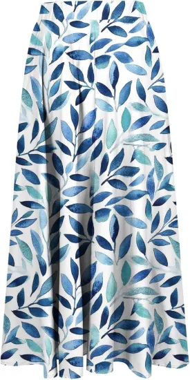 Women's Summer Boho Floral Maxi Skirts High Waisted Flowy Swing Pleated Beach Skorts Long Short Vacation Outfits S-3XL