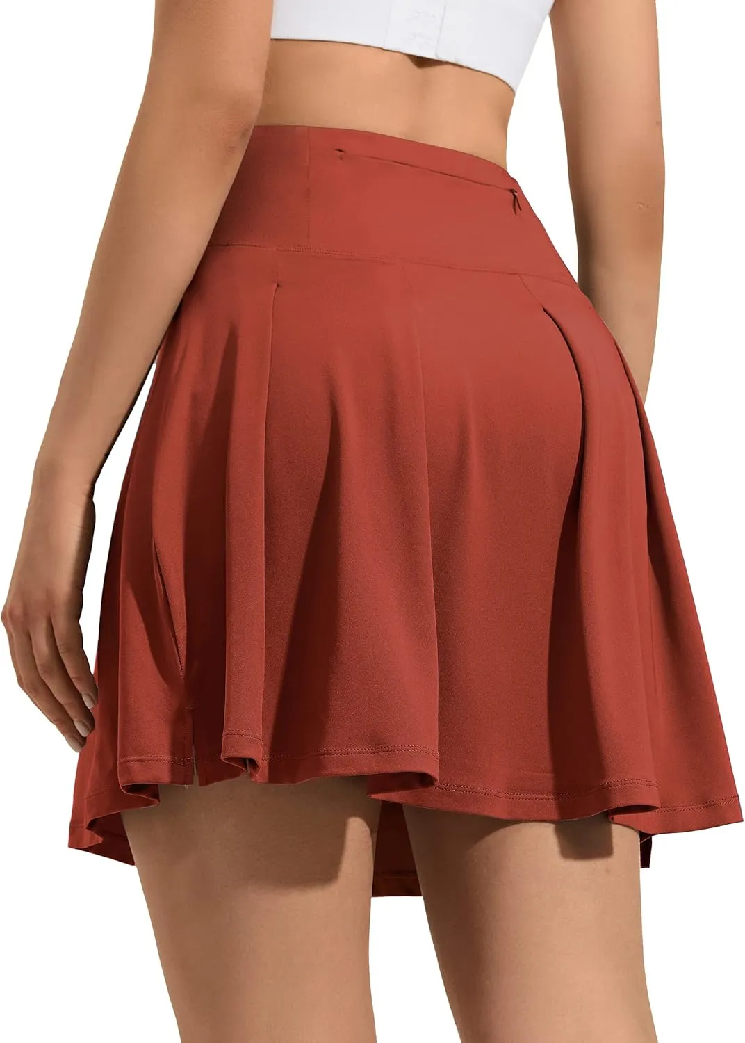 ZUTY 18" High Waisted Tennis Skirt for Women Skorts Skirts with Pockets Casual Modest Long Golf Athletic Running